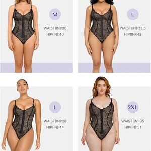 SHAPELLX Lace Bodysuit for Women Tummy Control Shapewear